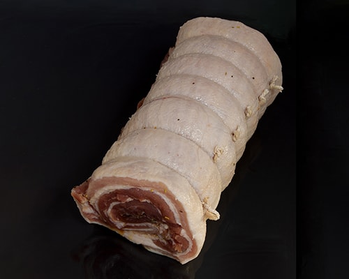 Italian coated rolled pork belly